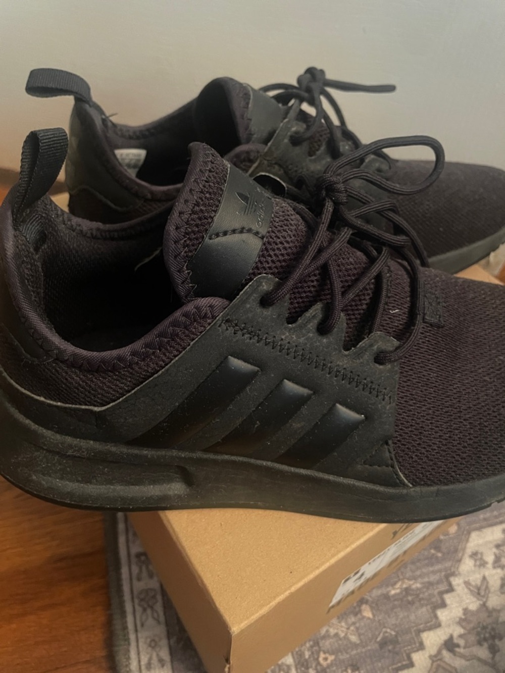 adidas women's Black Knit Lace-Up Sneakers
